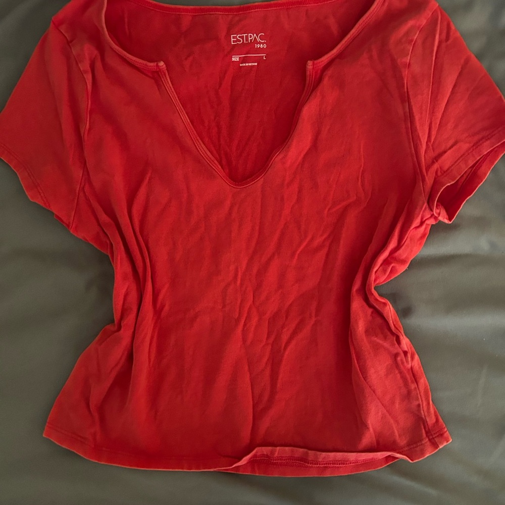 PacSun Red V-Neck Crop Top